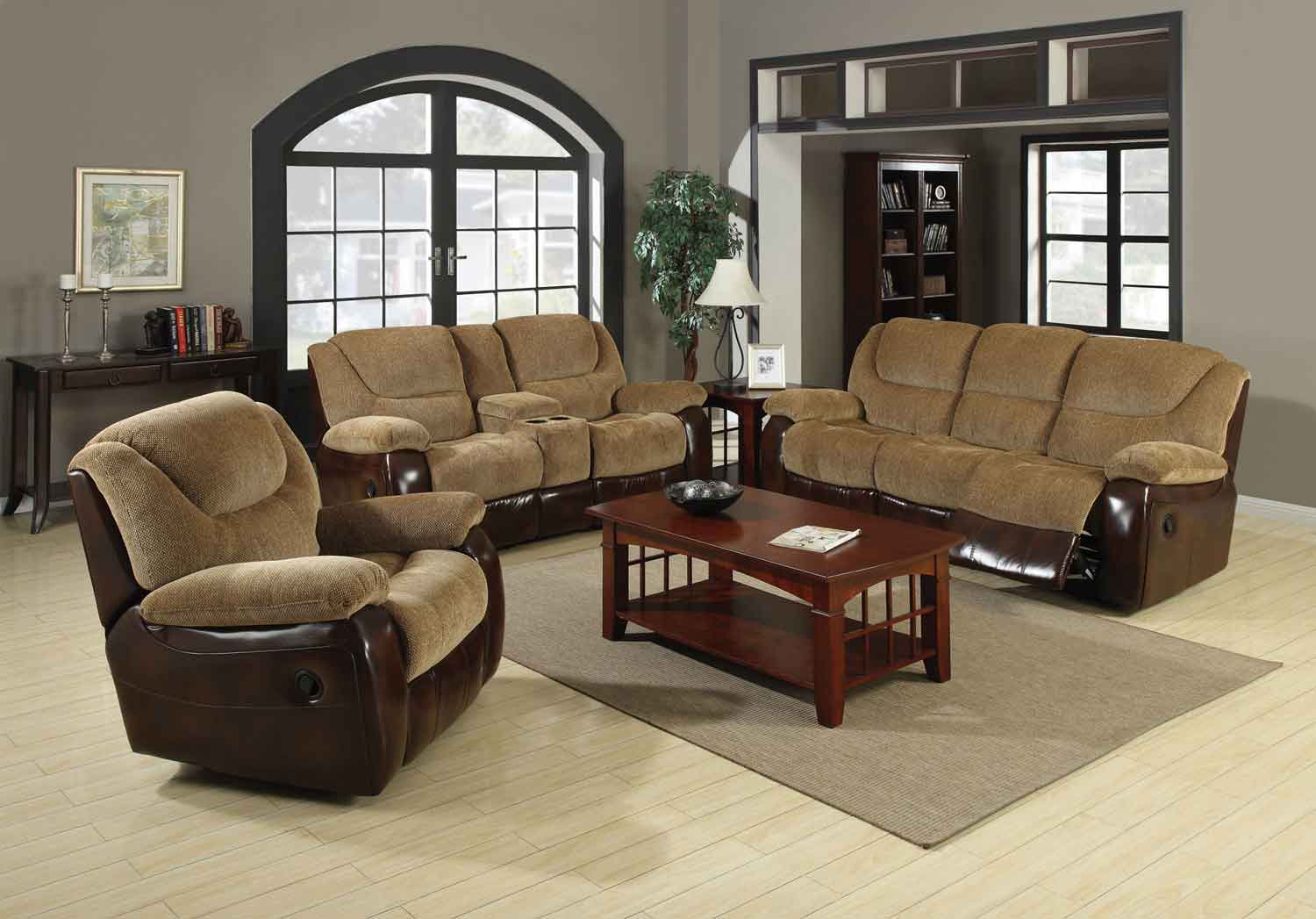 Coaster Malena Motion Living Room Set - Tan