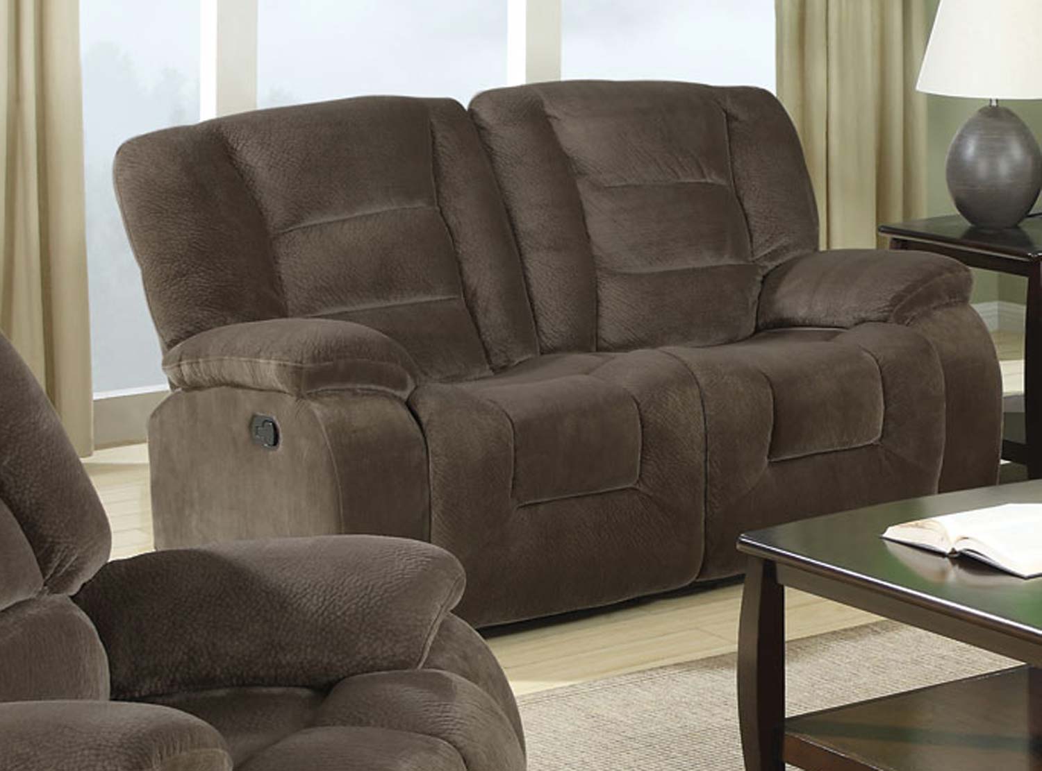 Coaster Charlie Double Reclining Love Seat - Brown Sabe