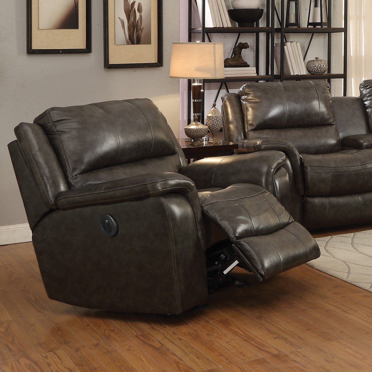 Coaster Wingfield Power Recliner - Two Tone Charcoal