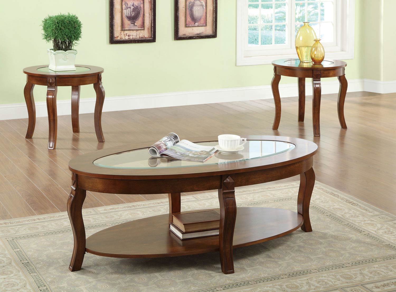 Coaster 701600 3 Pack Coffee Table Set - Cherry