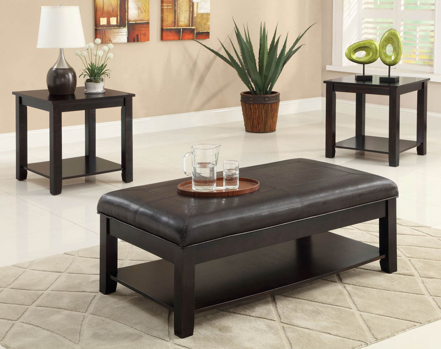 Coaster 701601 3 Pack Coffee Table Set - Cappuccino