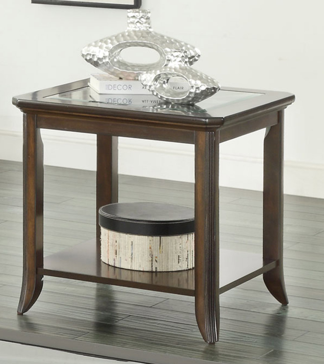 Coaster 702357 End Table - Brown Cherry