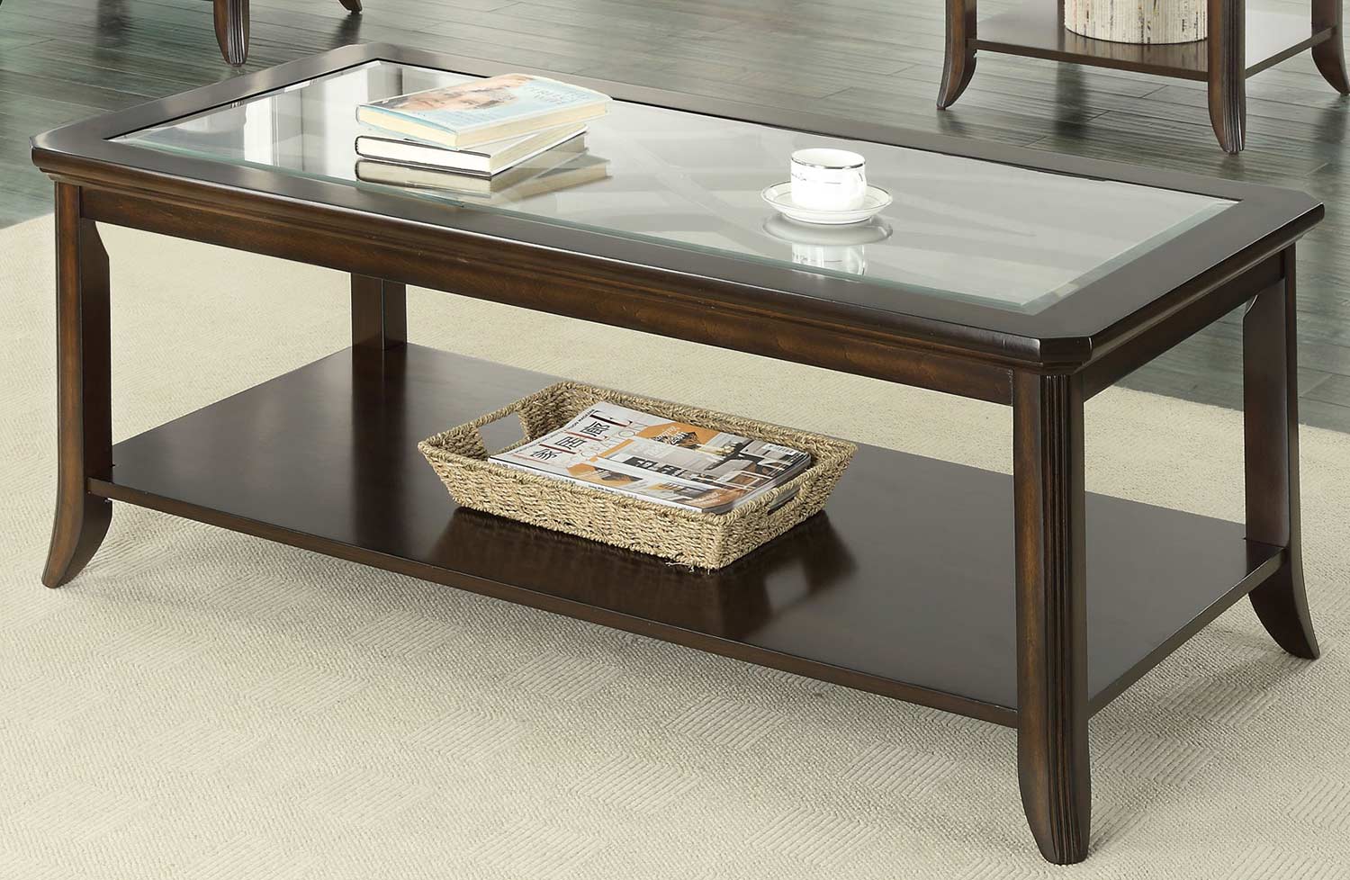 Coaster 702358 Coffee Table - Brown Cherry