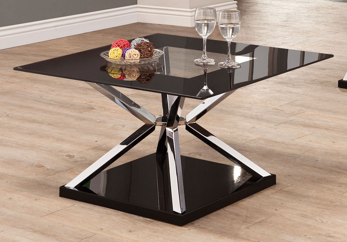 Coaster 702638 Coffee Table - Black/Chrome