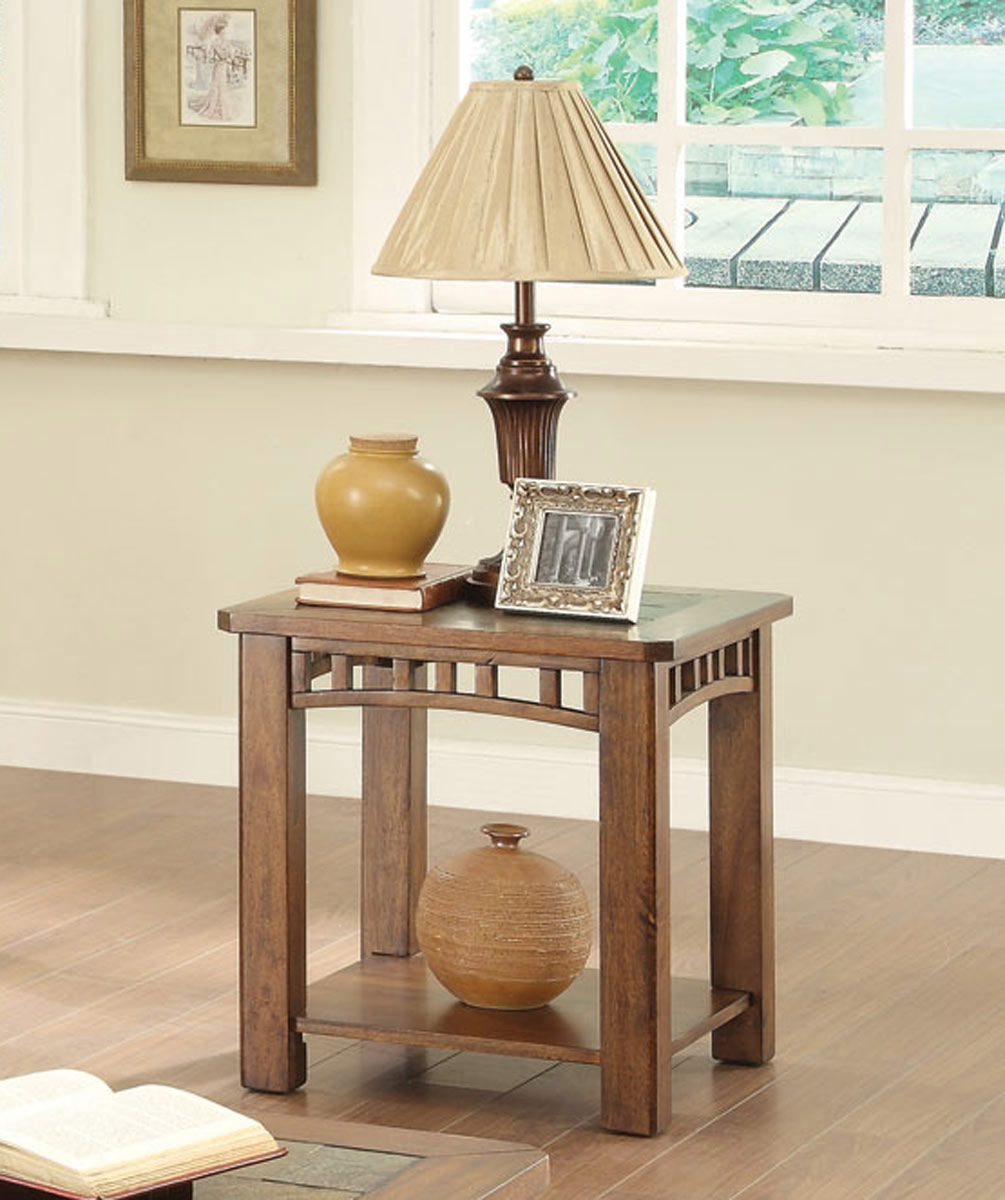 Coaster 703327 End Table - Warm Brown
