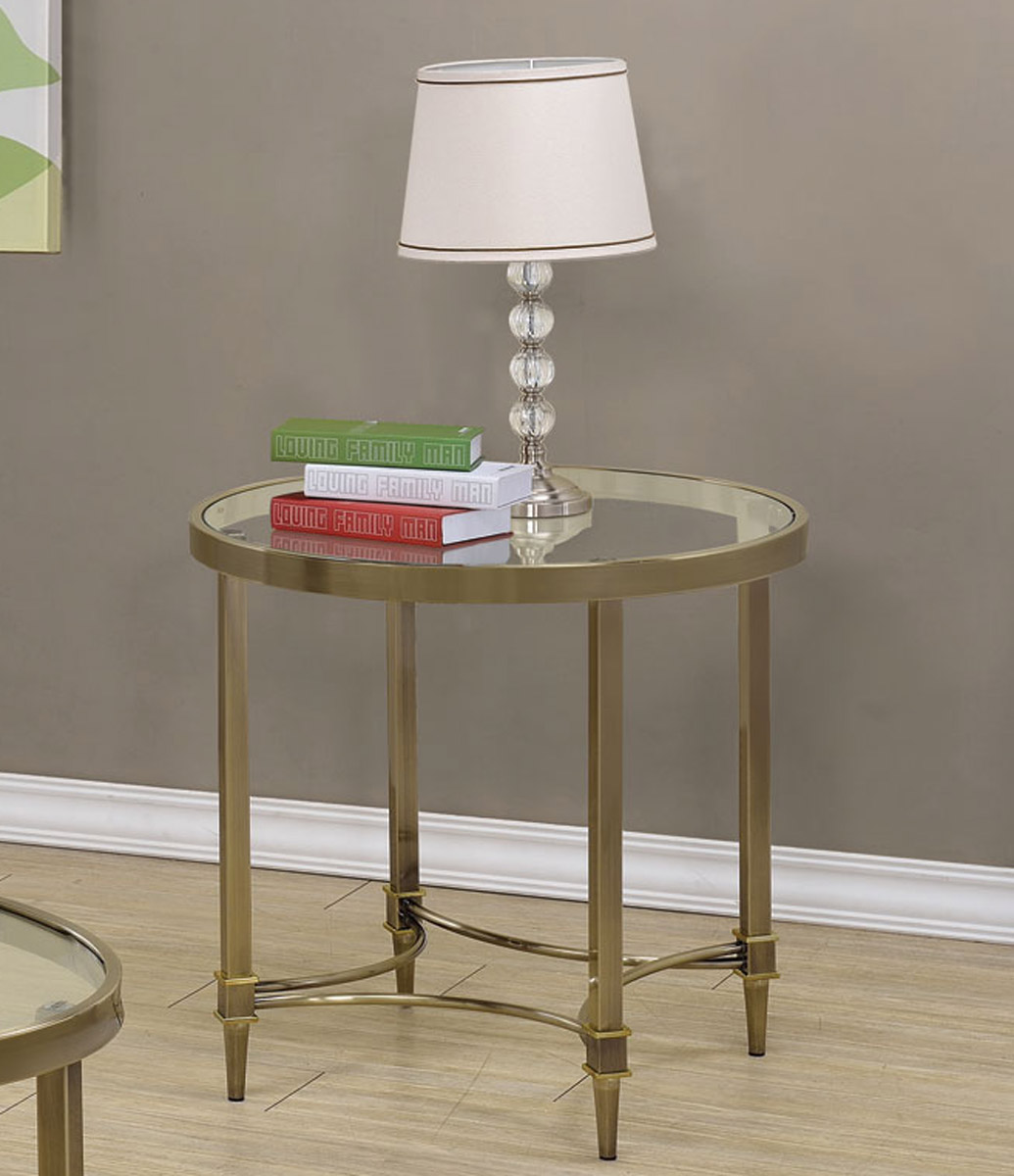 Coaster 703507 End Table - Oil Rubbed Brass