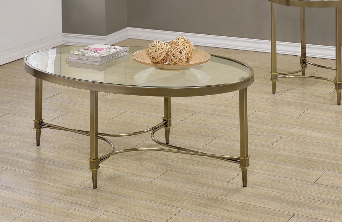 Coaster 703508 Coffee Table - Oil Rubbed Brass