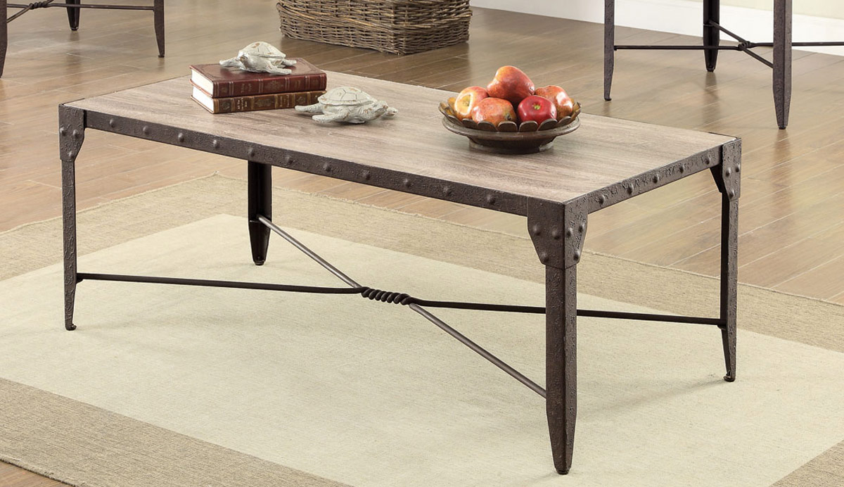 Coaster 703698 Coffee Table - Weathered Brown/Antique Brown Patina