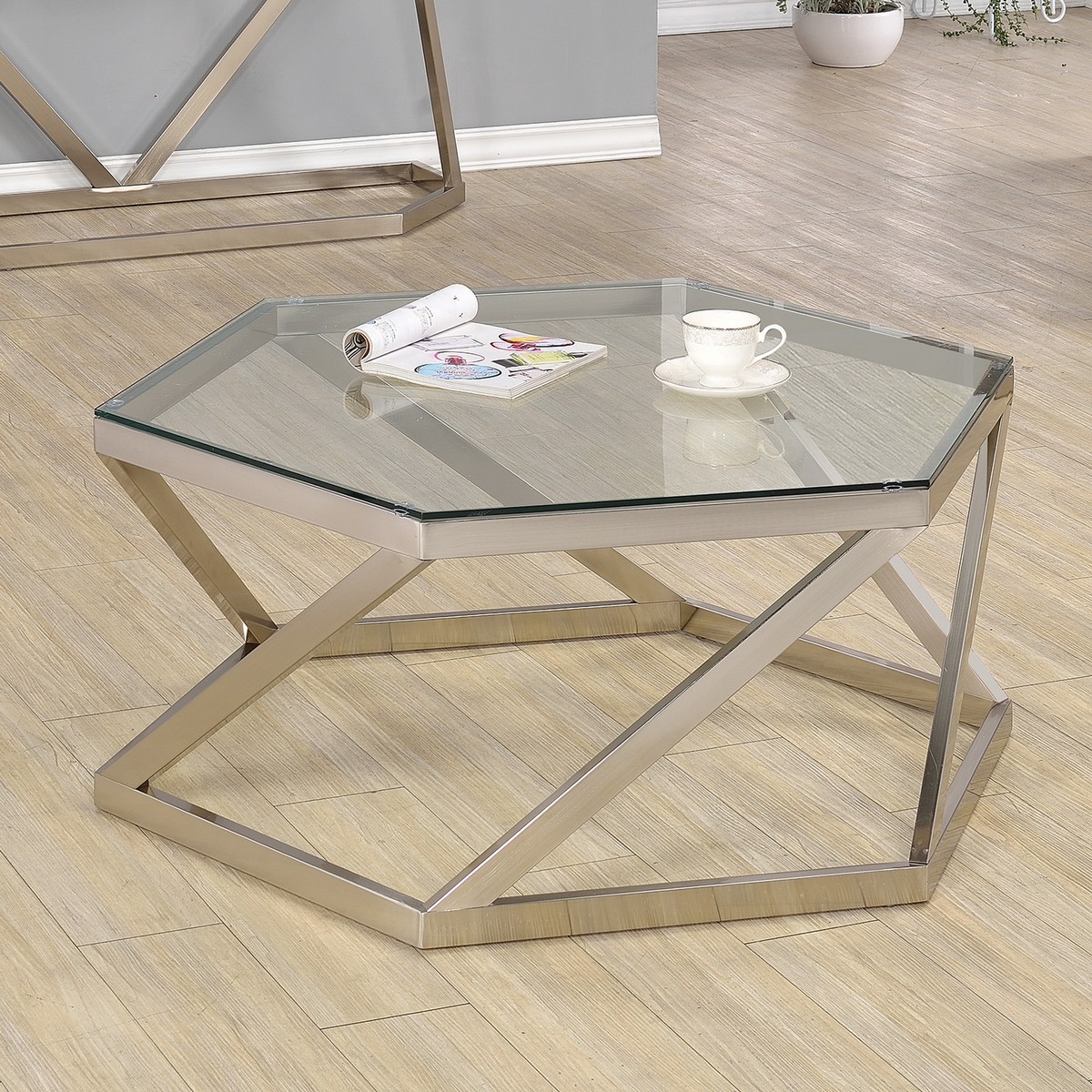 Coaster 704008 Coffee/Cocktail Table - Nickel