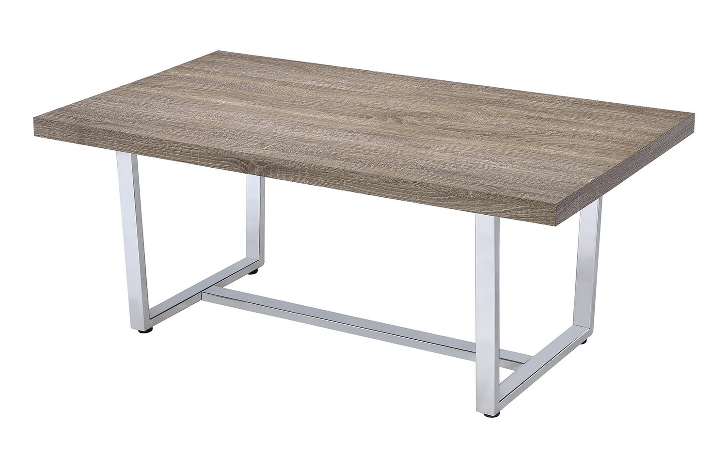 Coaster 704188 Coffee/Cocktail Table - Weathered Taupe/chrome Metal