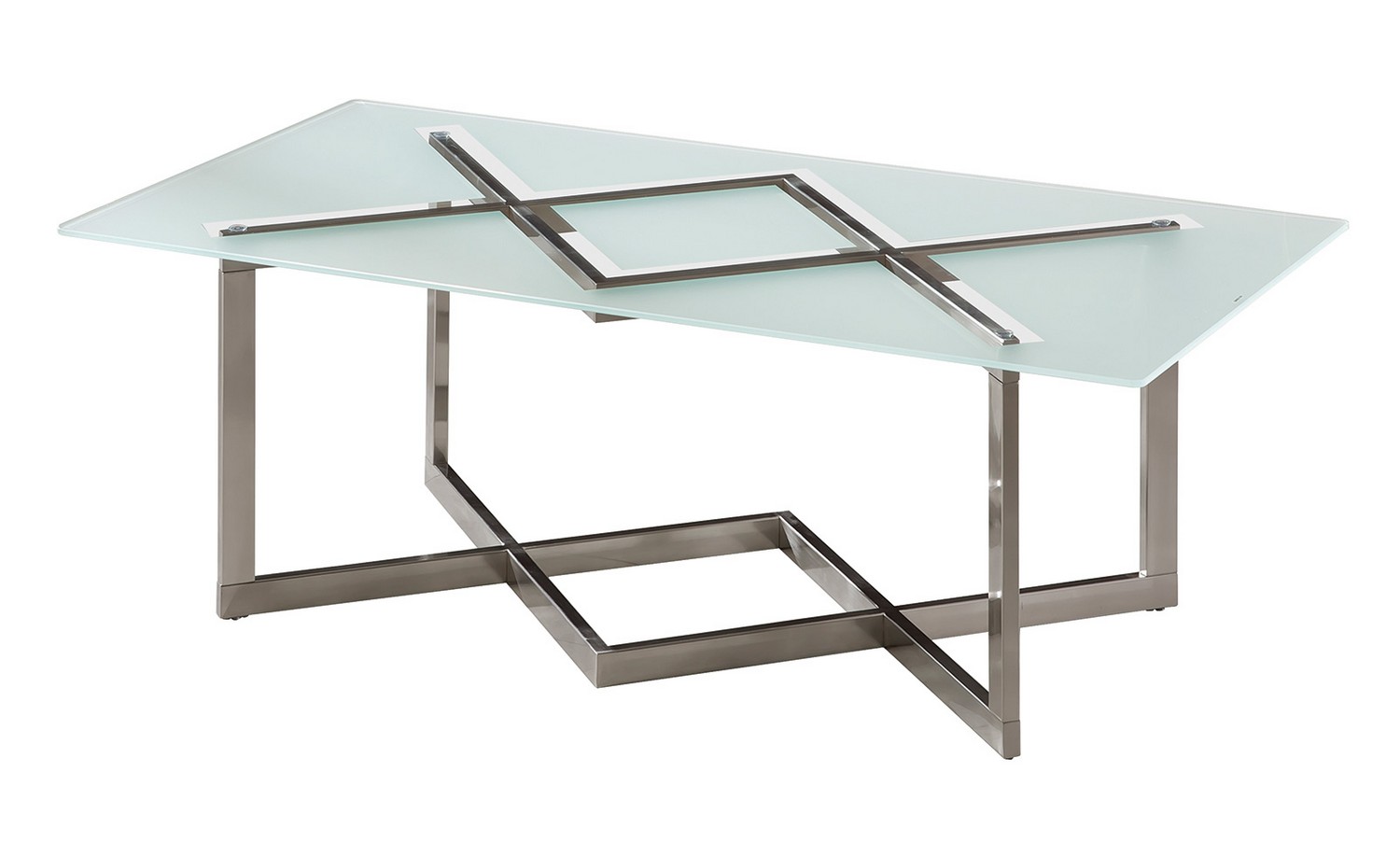 Coaster 704438 Coffee/Cocktail Table - Brushed Nickel