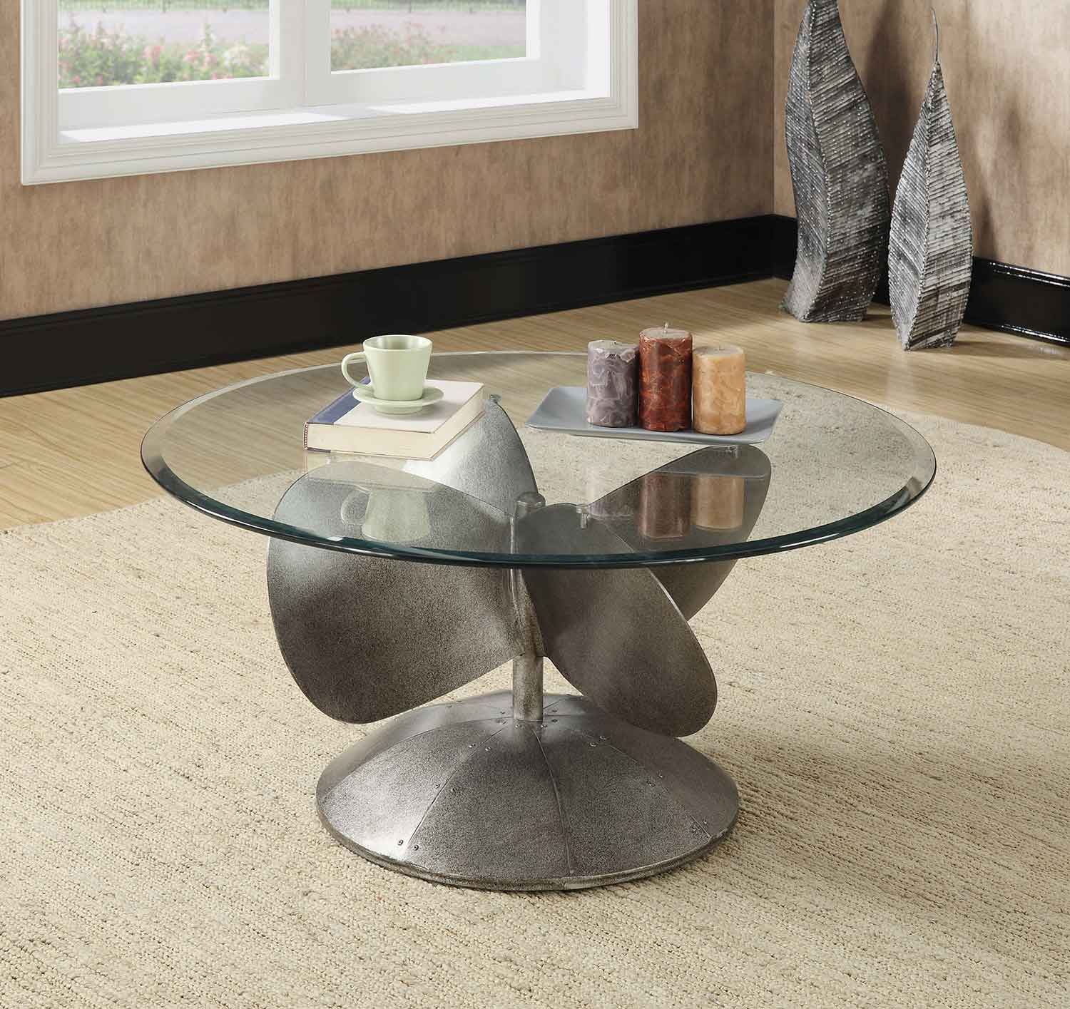 Coaster 704558 Coffee Table - Aged Metal