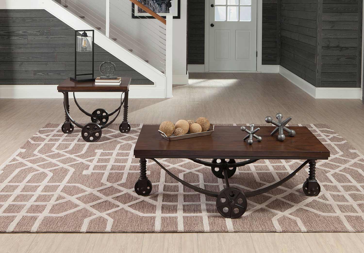 Coaster 704978 Occasional/Coffee Table Set - Chestnut/ Rustic Bronze