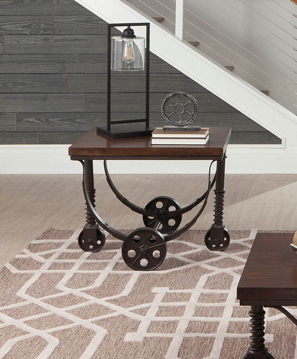 Coaster 704977 End Table - Chestnut/ Rustic Bronze