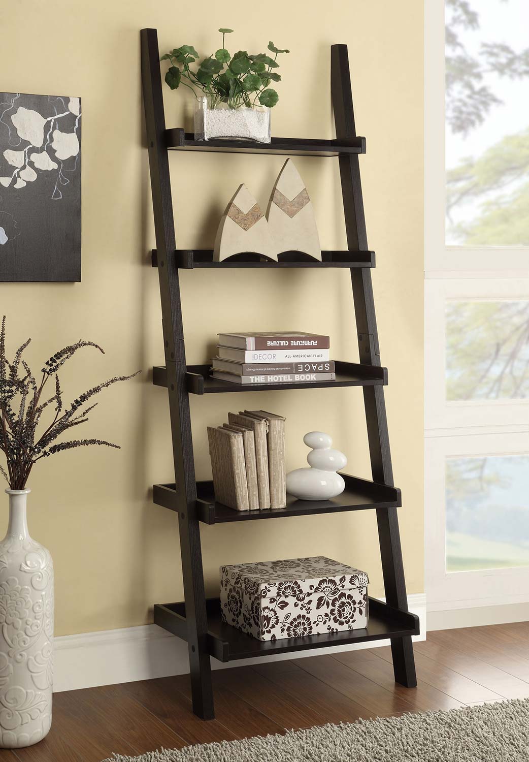 Coaster Colella Ladder Bookcase - Cappuccino