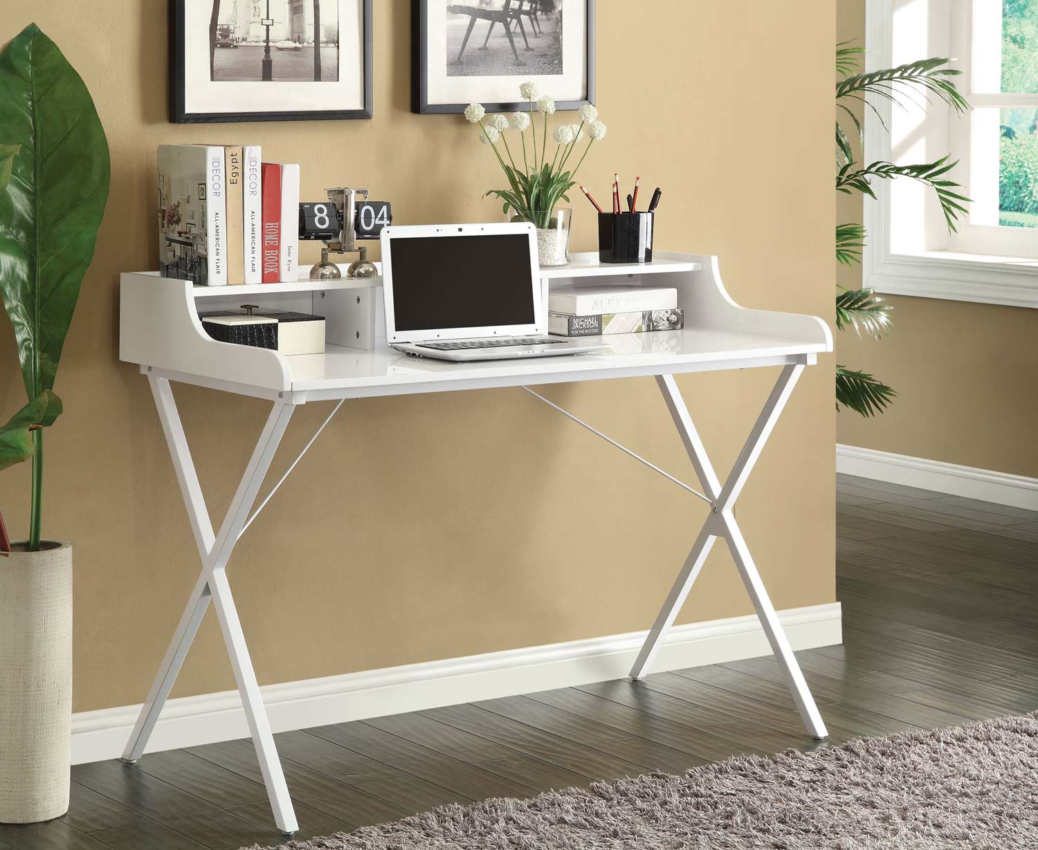 Coaster 800407 Desk - High Gloss White