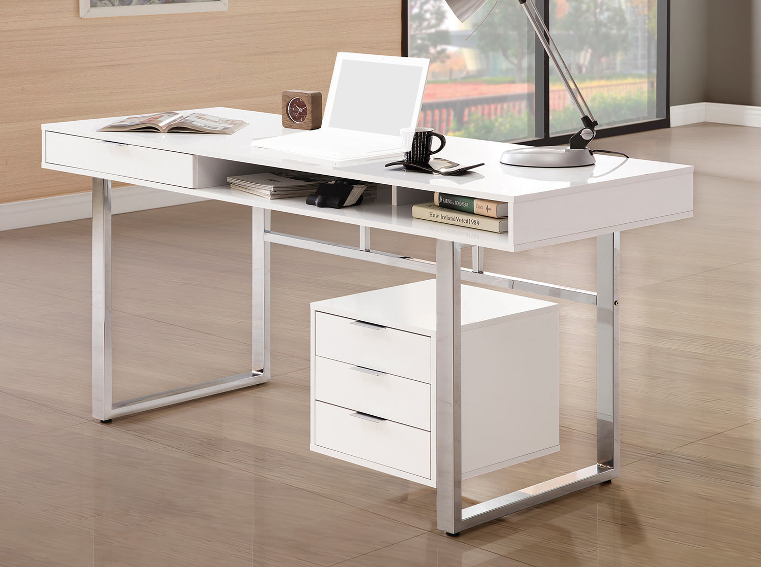 Coaster 800897 Writing Desk - Glossy White