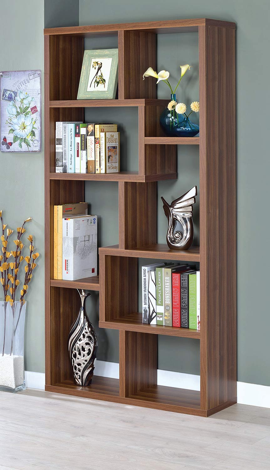 Coaster 801138 Bookcase - Walnut 801138 at Homelement.com