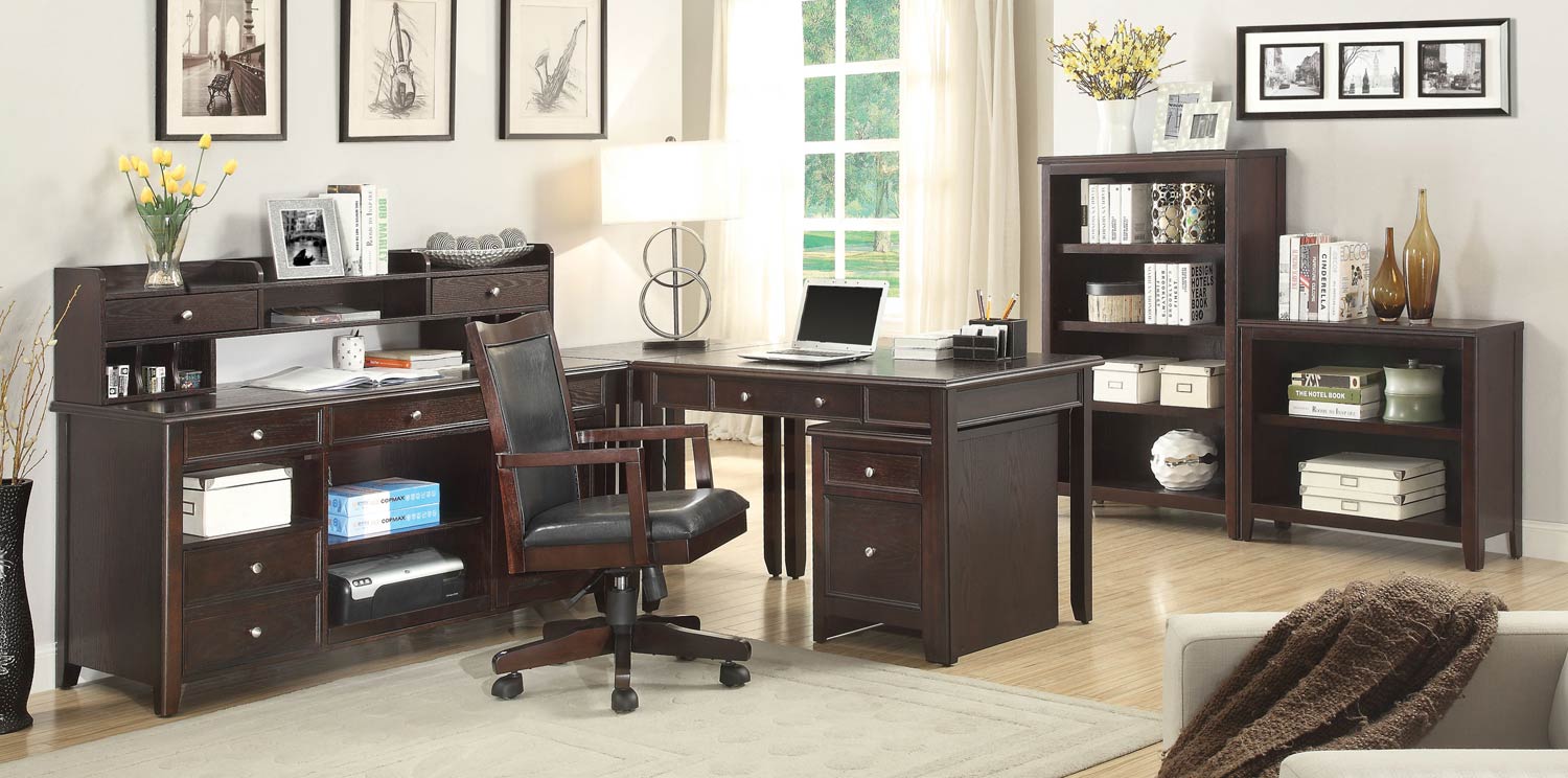 Coaster Maclay Home Office Collection - Dark Brown/Silver