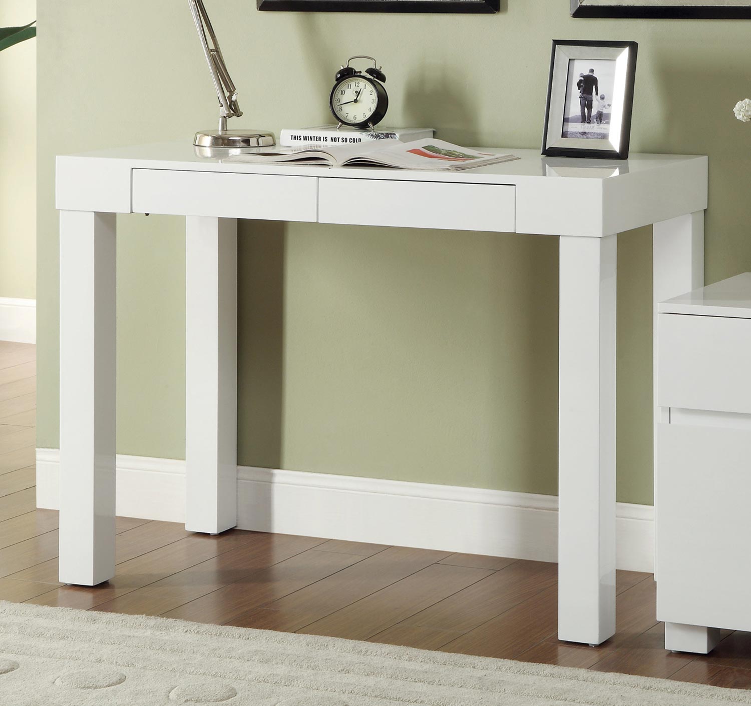 Coaster 801737 Office Desk - Glossy White