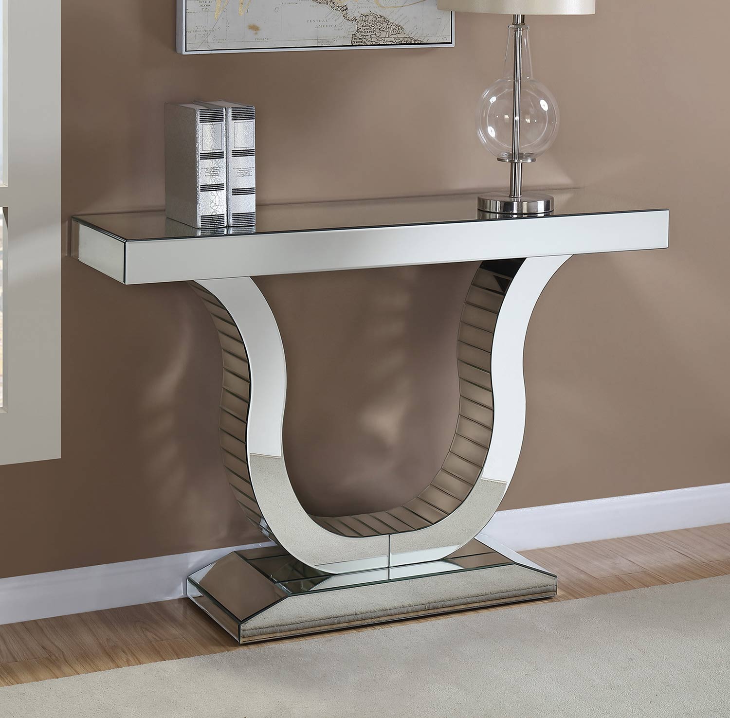 Coaster 930010 Console Table - Clear Mirror