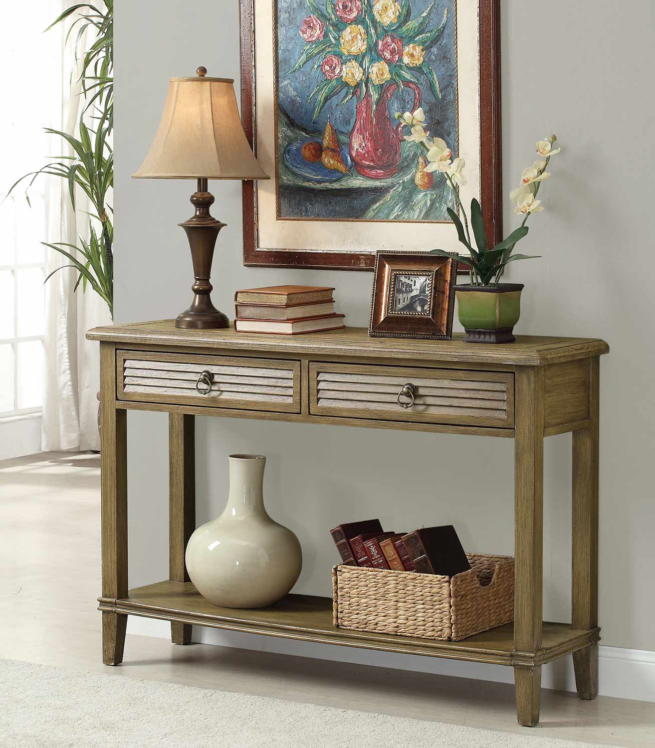 Coaster 950261 Console Table - Antique Brown