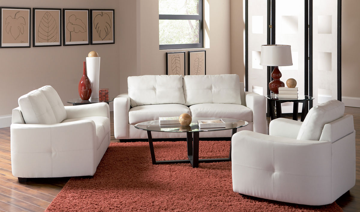 Coaster Jasmine Living Room Set - White