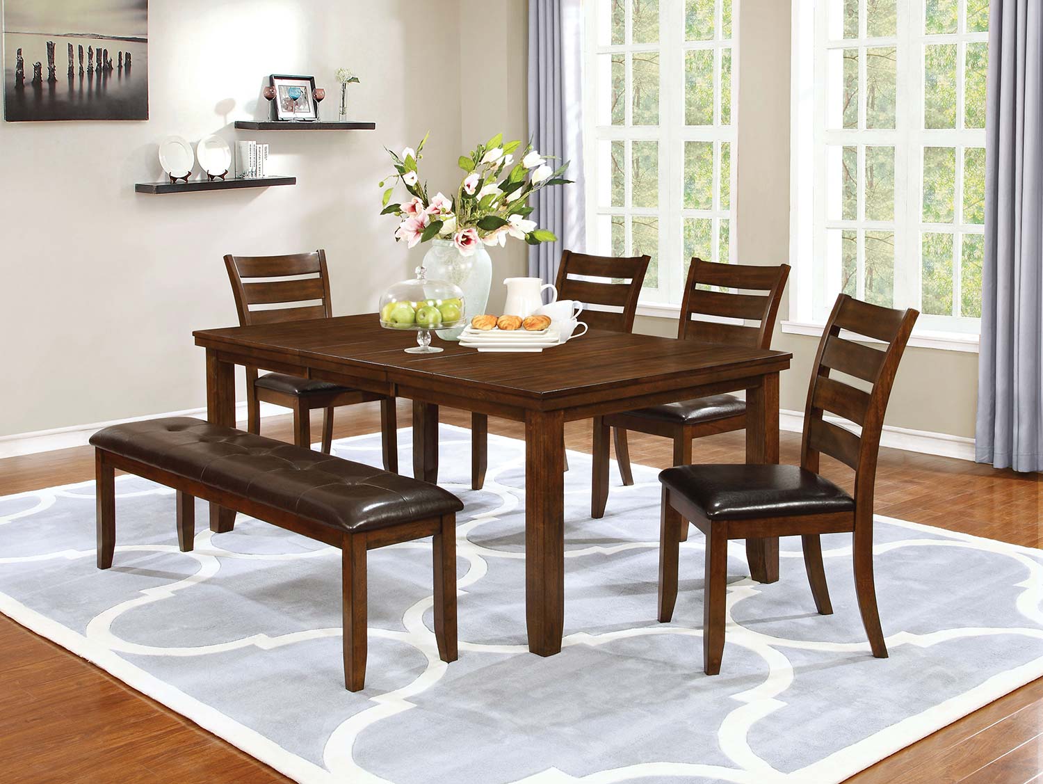 Coaster Maxwell Rectangular Dining Set - Golden Brown