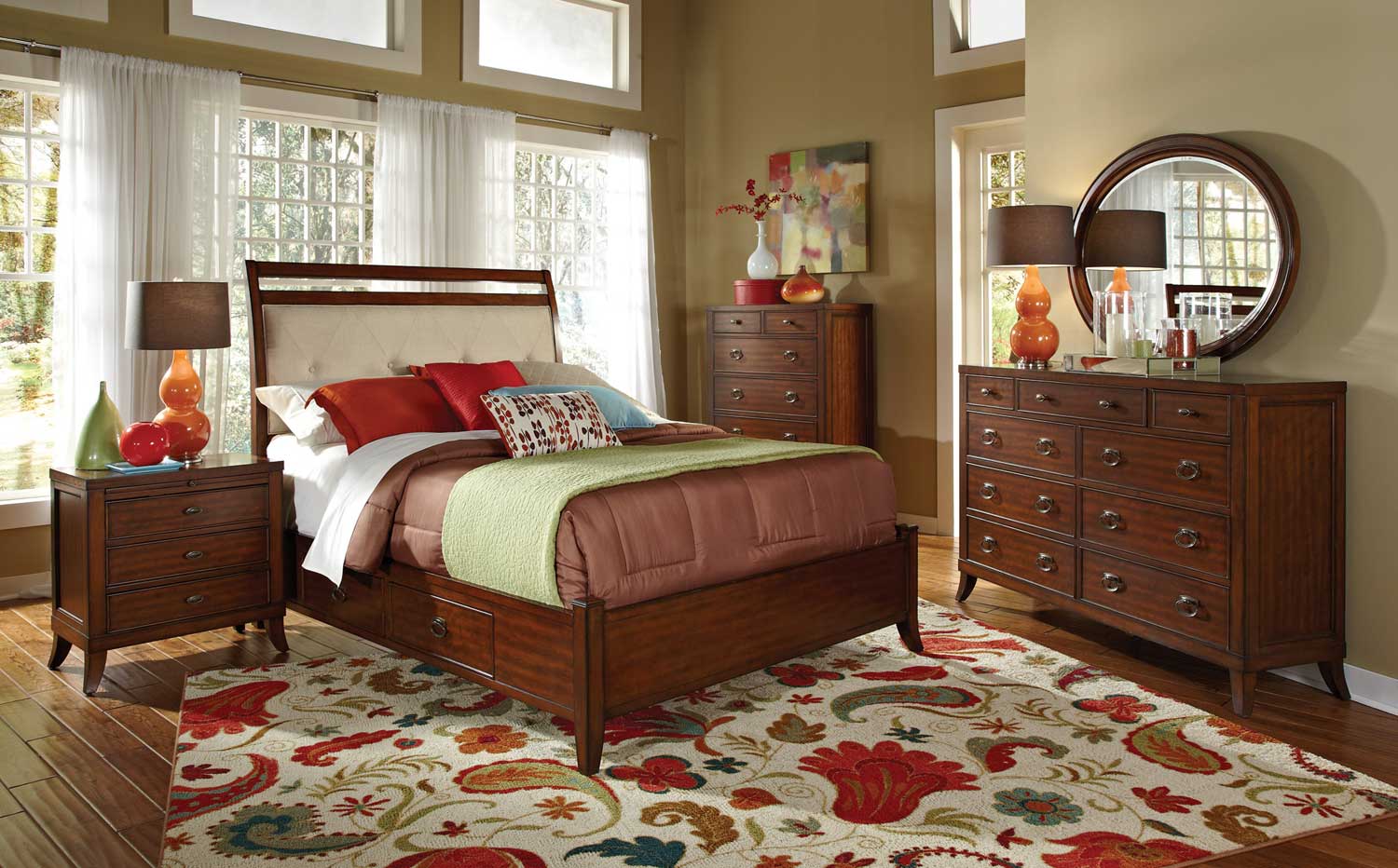Coaster Ortiz Bedroom Set - Cherry Coaster Ortiz Bedroom Set - Cherry