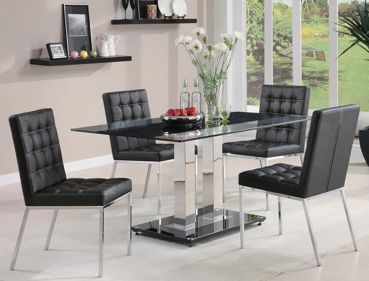 Coaster Rolien Chrome Dining Table