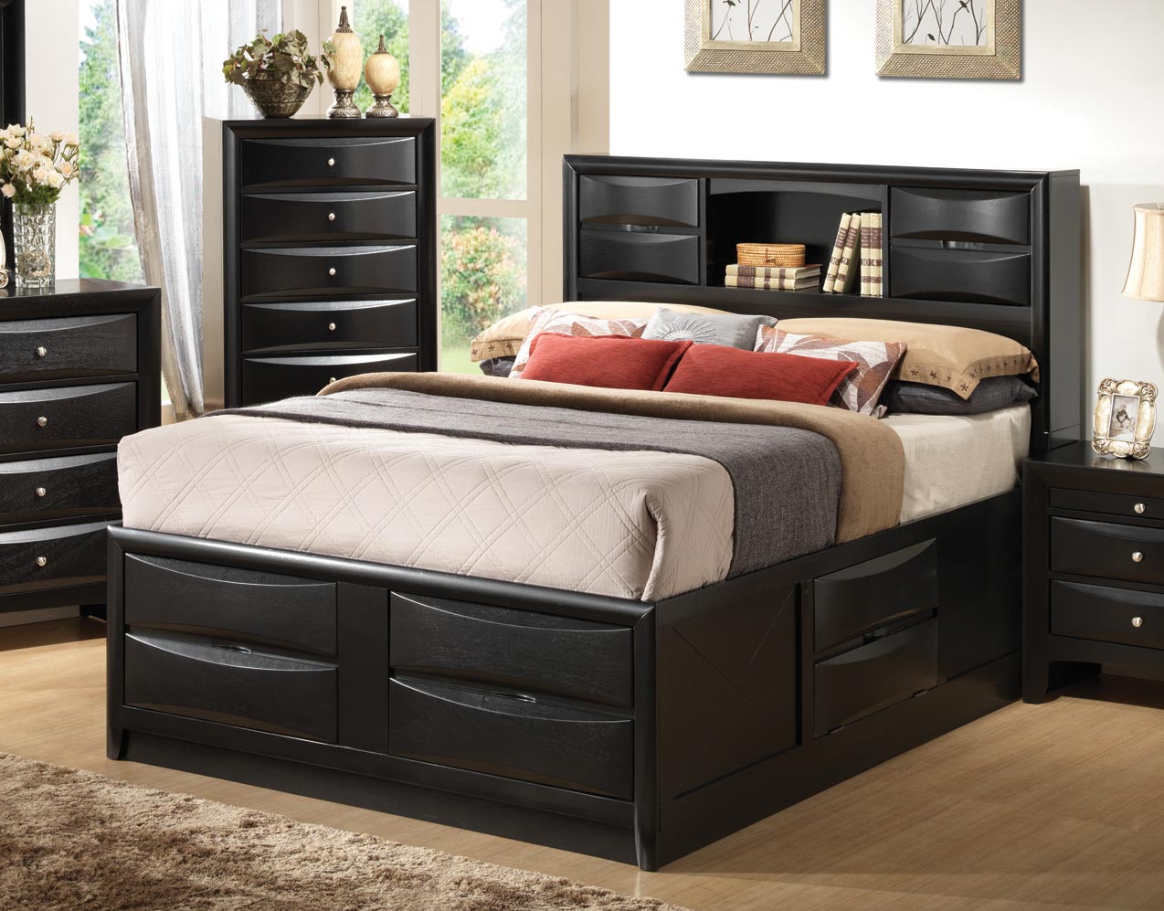 Coaster Briana Bookcase Storage Bed - Black Coaster Briana Bookcase Storage Bed - Black