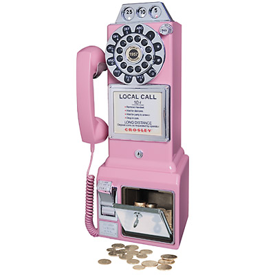 Crosley 1950s Classic Pay Phone-Pink