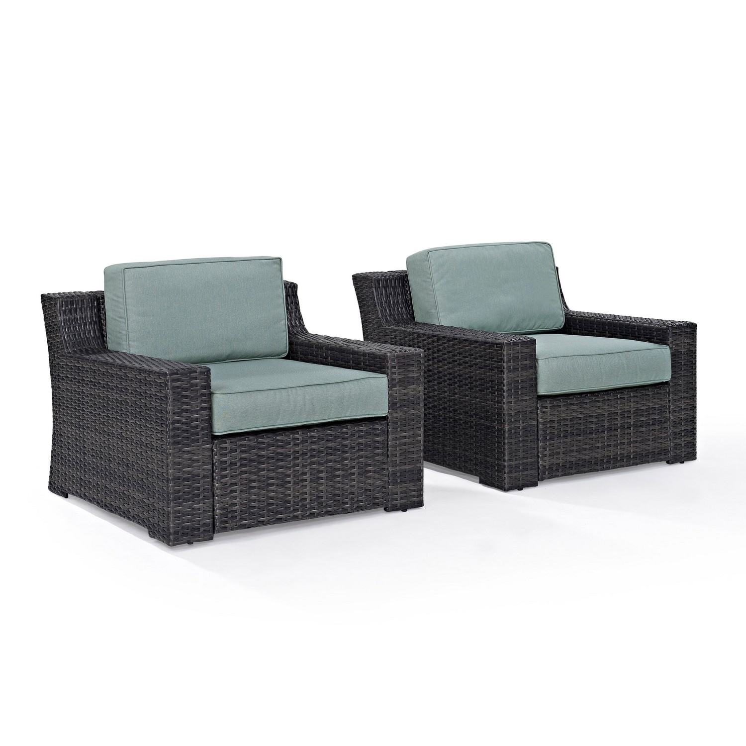 Crosley Beaufort Outdoor Wicker Chair - Set of 2 - Mist/Brown