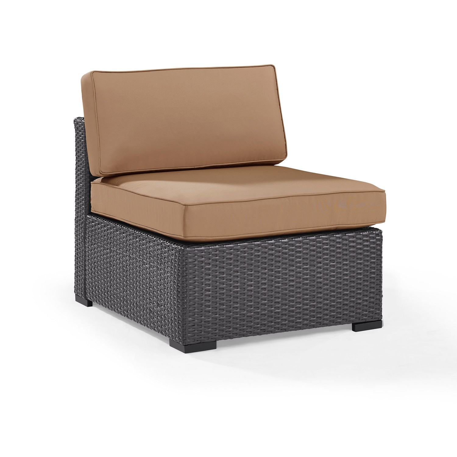 Crosley Biscayne Outdoor Wicker Armless Chair - Mocha/Brown