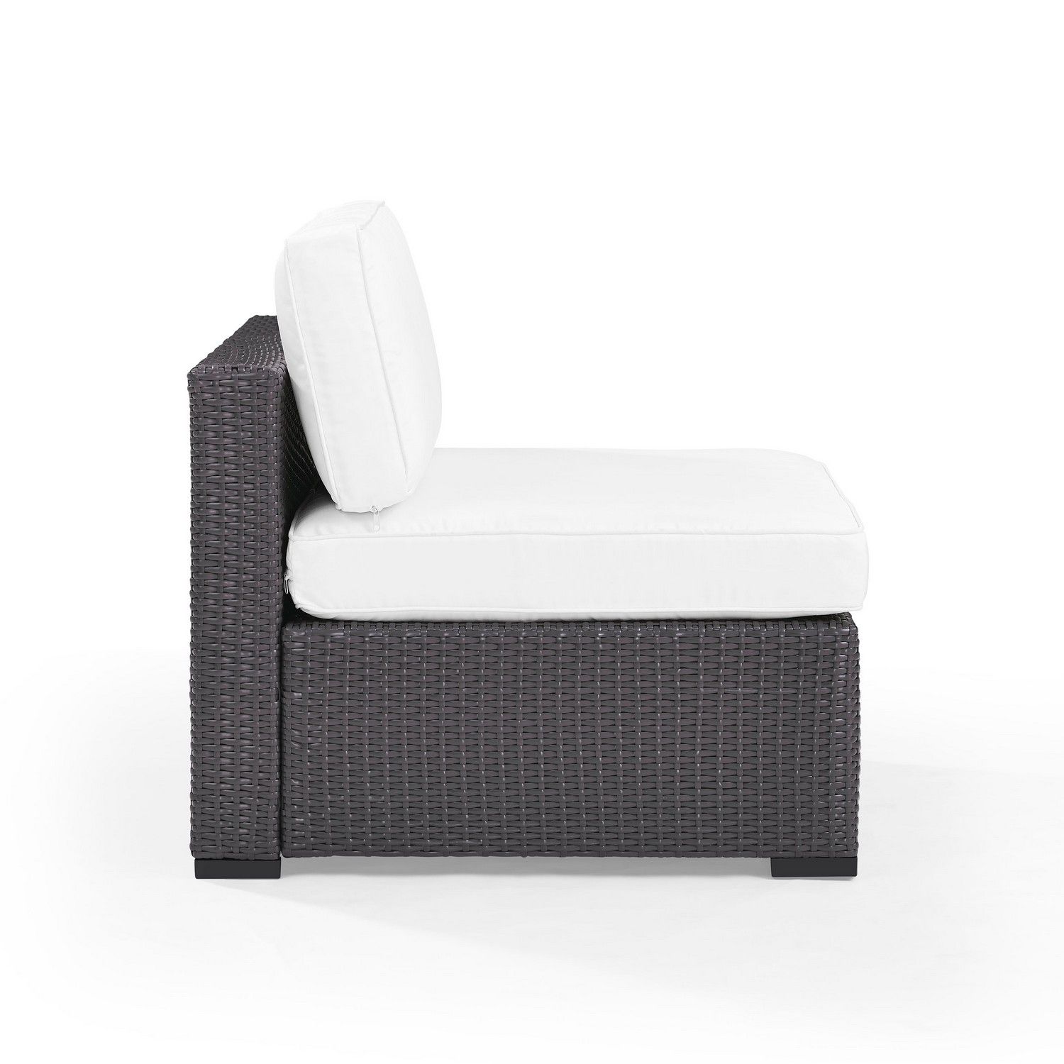 Crosley Biscayne Outdoor Wicker Armless Chair - White/Brown