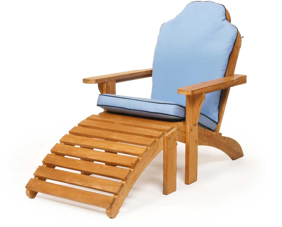 Caluco Teak Adirondak Chair with Ottoman