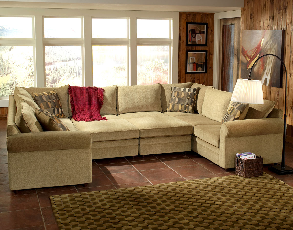 Chelsea 5100 Barton Cream Sectional Sofa Set 5100SECBCSet1 at