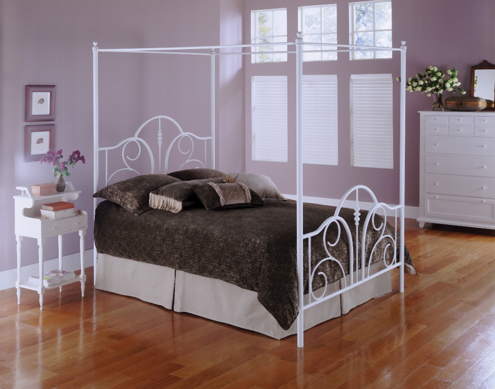 Fashion Bed Group Contour Canopy Bed in White