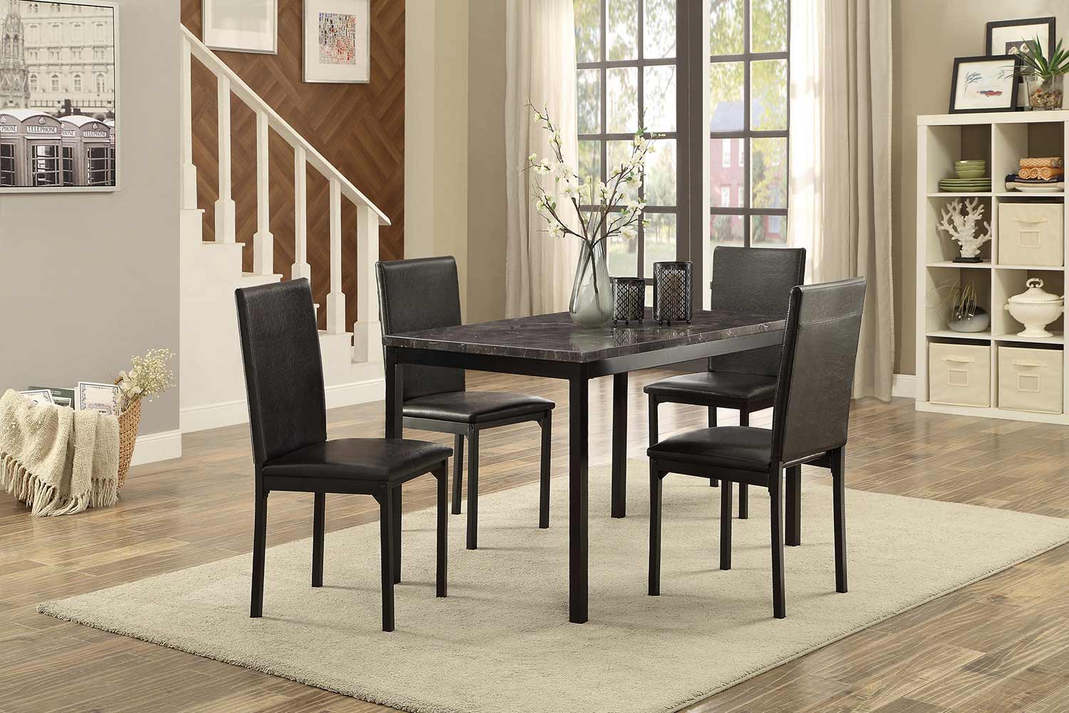 Homelegance Tempe Dining Set - Faux Marble Top
