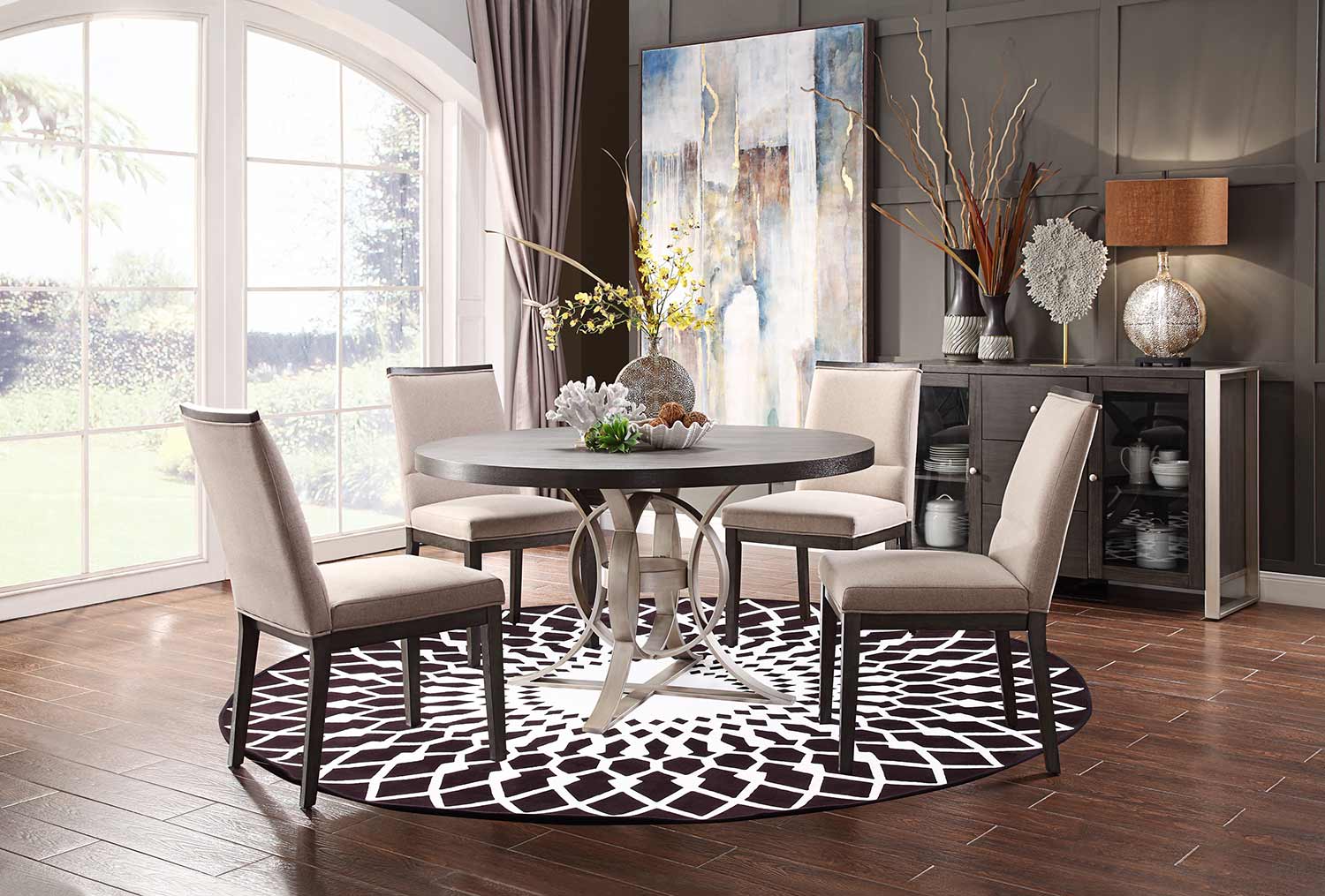 Homelegance Standish Round Dining Set - Gray Homelegance Standish Round Dining Set - Gray