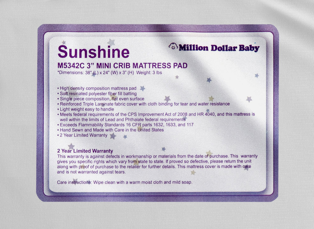 Da Vinci Sunshine 3 Inches Mini Crib Mattress Pad