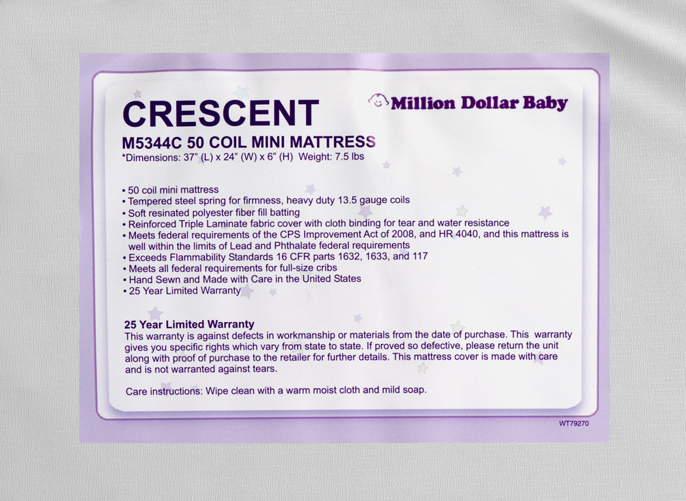 Da Vinci Crescent Mini Crib Mattress 50 Coil