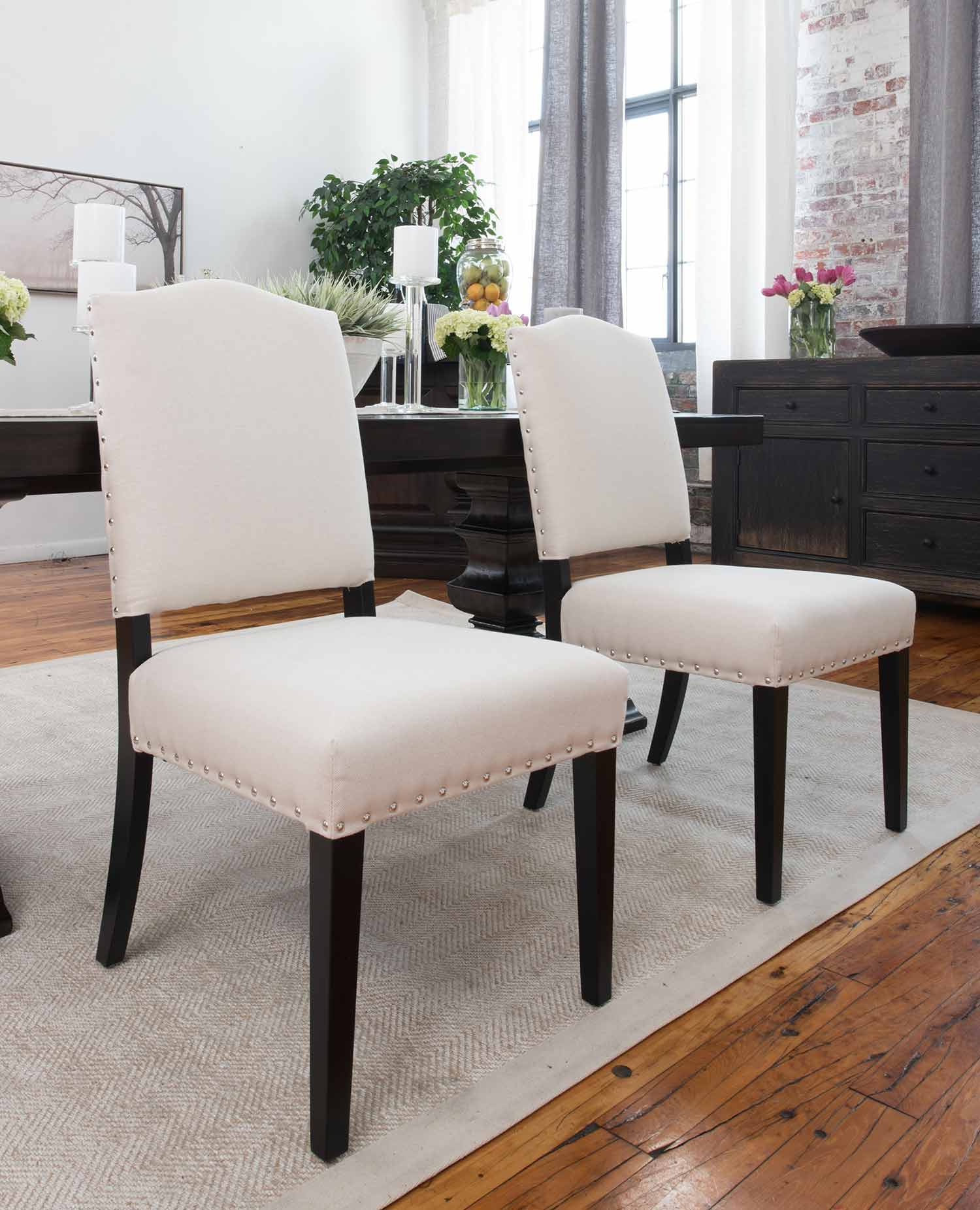 ELEMENTS Fine Home Furnishings Brooke 2-Piece Dining Chairs - Creme