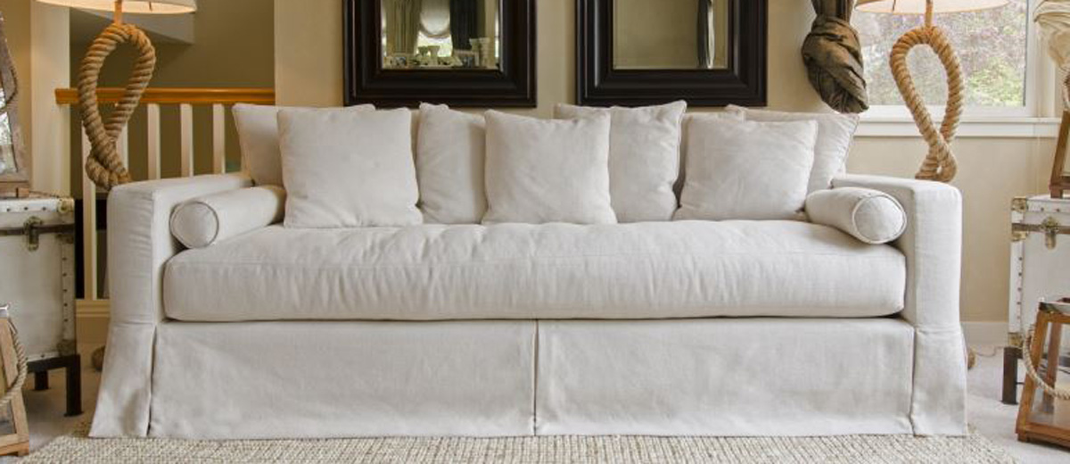 ELEMENTS Fine Home Furnishings Haley Fabric Sofa - Seashell HAL-S-SEAS ...