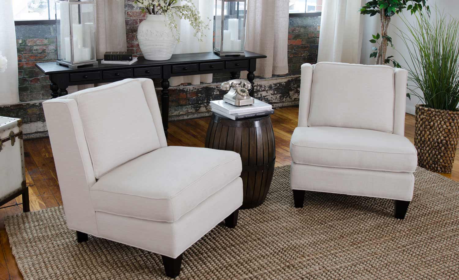ELEMENTS Fine Home Furnishings Malibu 2-Piece Fabric Armless Chairs