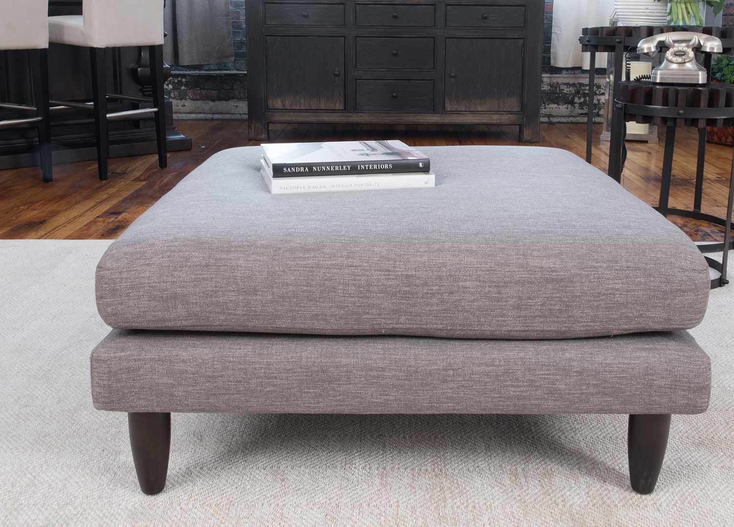 ELEMENTS Fine Home Furnishings Retro Fabric Cocktail Ottoman - Taupe
