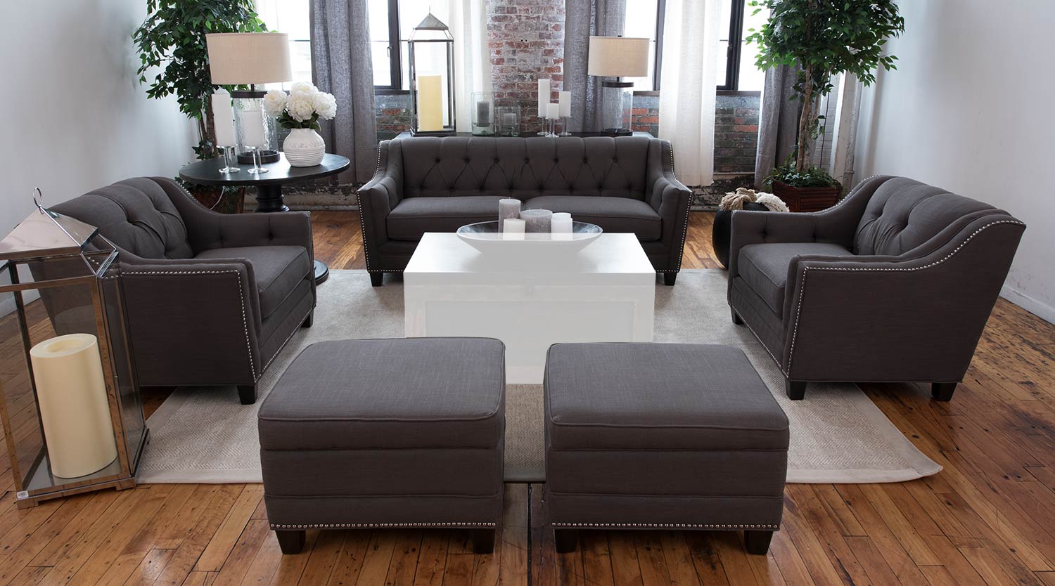 Elements Fine Home Furnishings Santa Monica 5 Piece Fabric Sofa Set