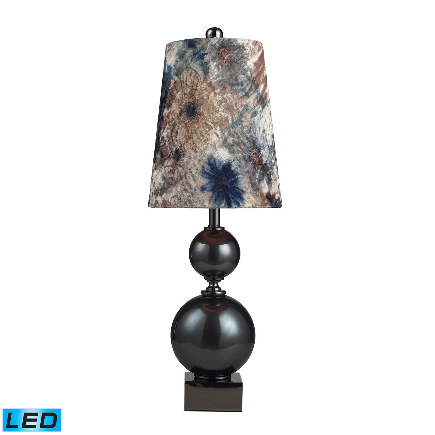 Elk Lighting 111-1100-LED Silverdale Table Lamp - Grey Glass and Black Nickle