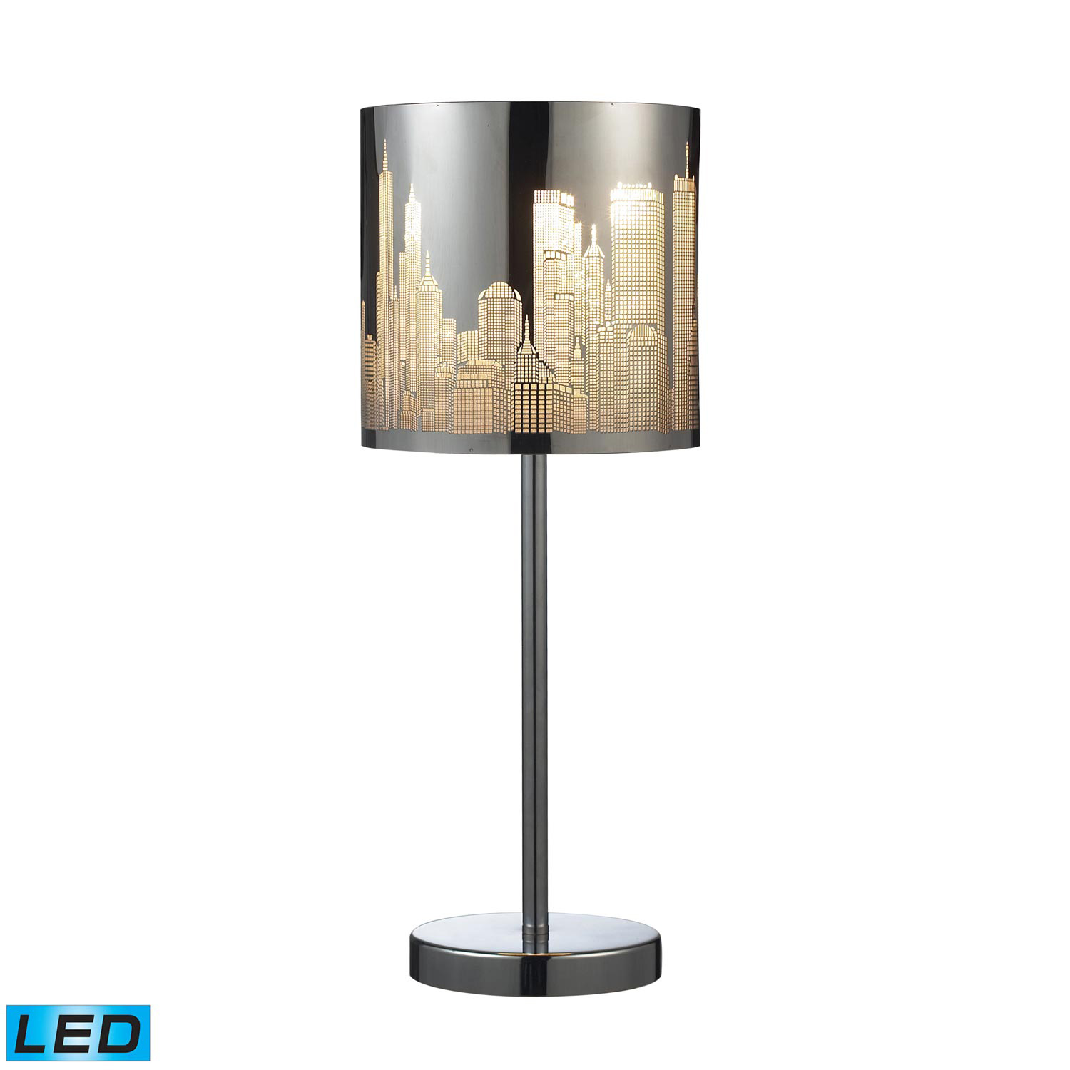 Elk Lighting 31036/1-LED Skyline Table Lamp - Polished Stainless Steel