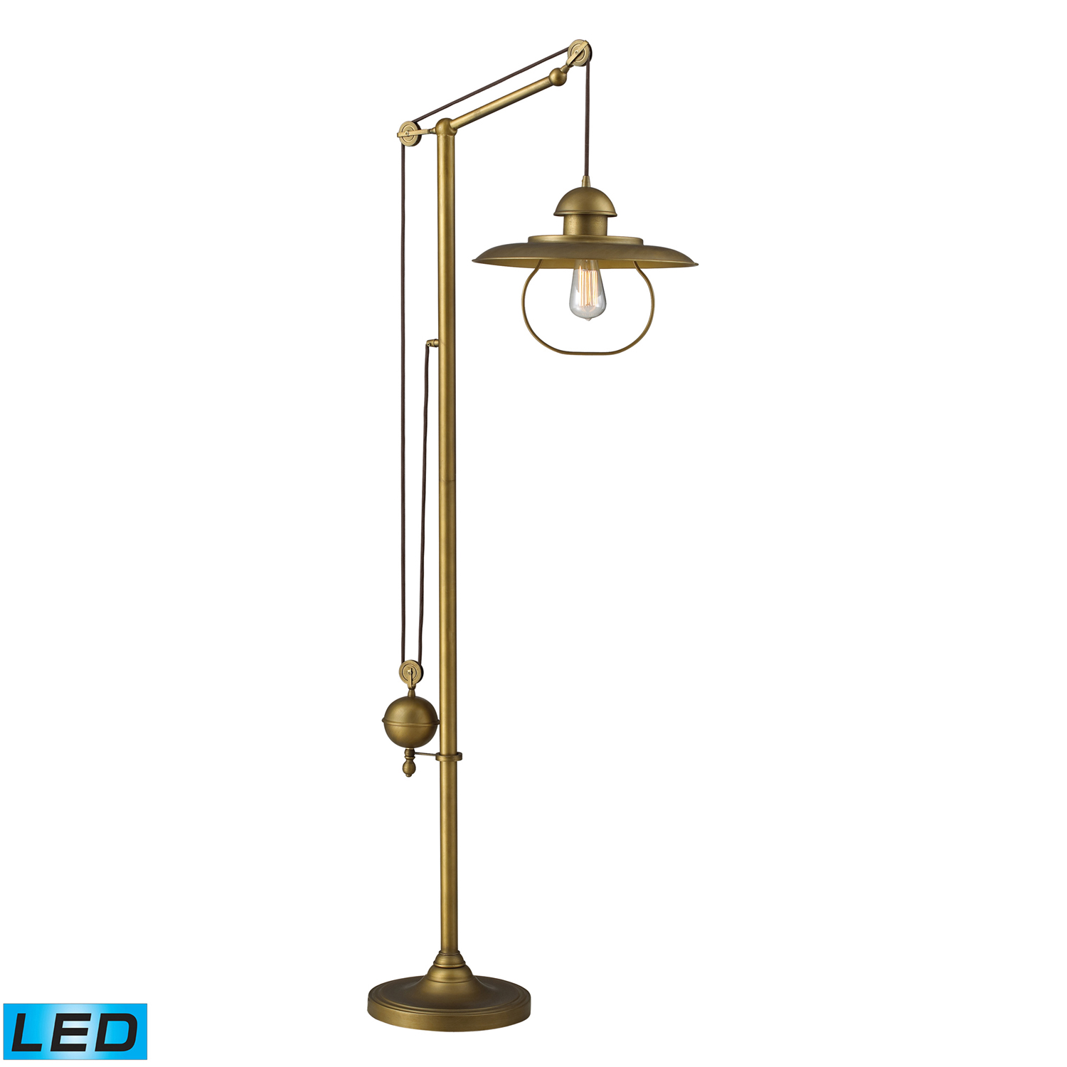 Elk Lighting 65101-1-LED Farmhouse Floor Lamp - Antique Brass